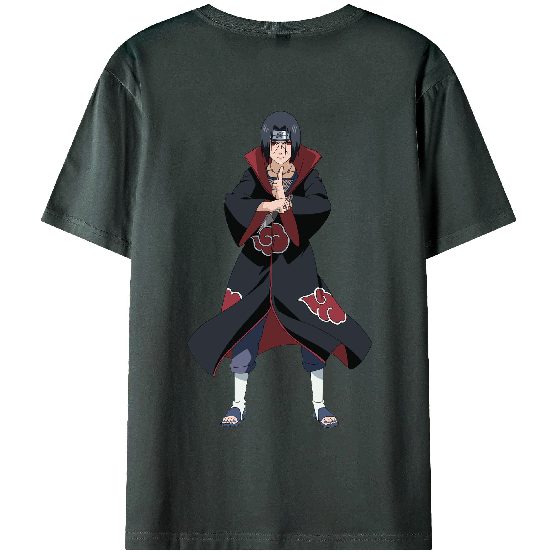 （画像用） NARUTO -ナルト- うちは イタチ Uchiha Itachi 綿100％ メンズ半袖Tシャツ（バックプリント） 通気性